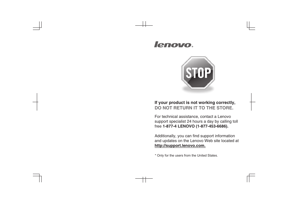 Do not return it to the store | Lenovo Safety and General Information Guide User Manual | Page 48 / 49