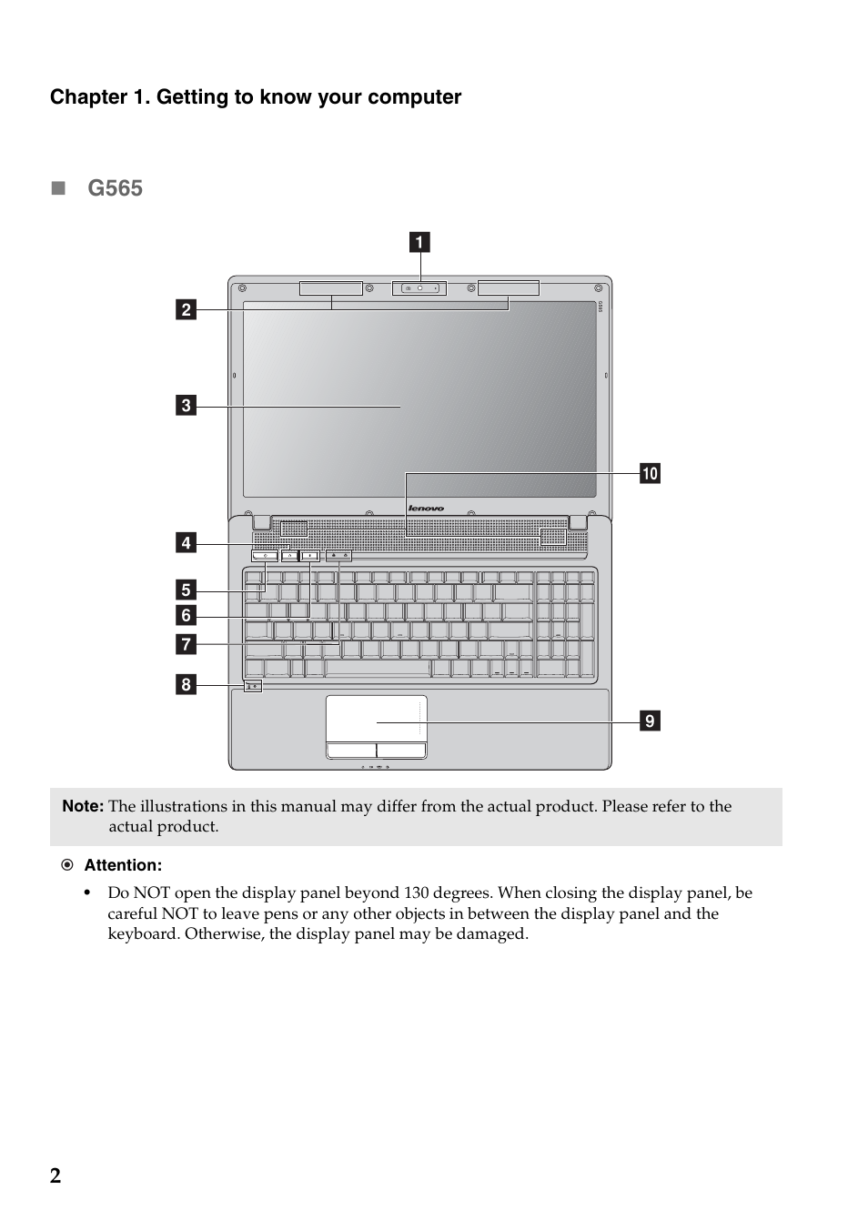 G565 | Lenovo G465 Notebook User Manual | Page 6 / 70