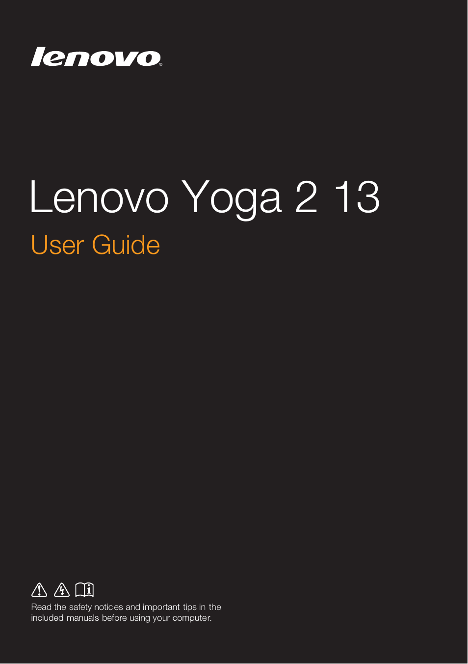 Lenovo Yoga 2 13 Notebook Lenovo User Manual | 38 pages