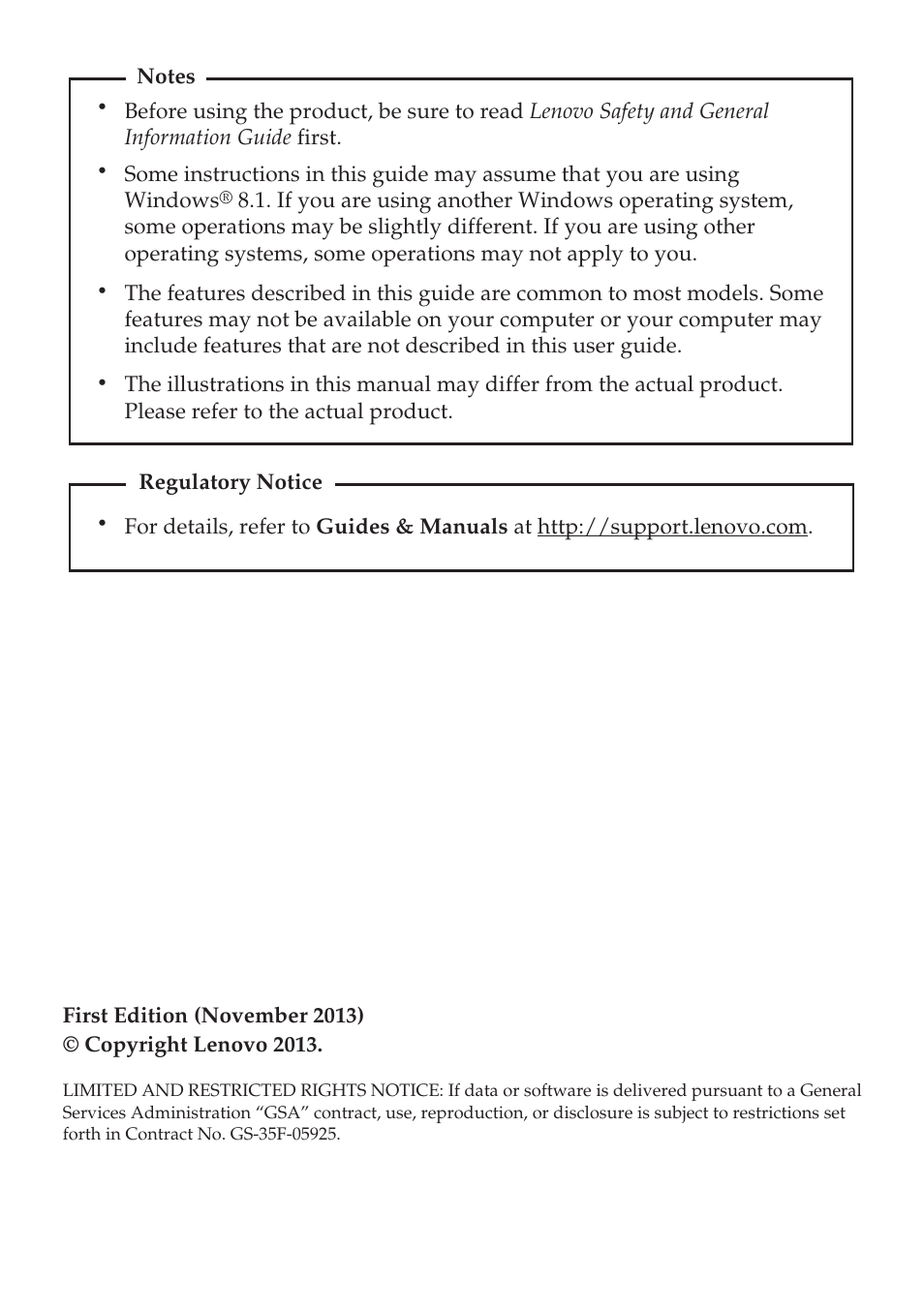 Lenovo Yoga 2 13 Notebook Lenovo User Manual | Page 2 / 38