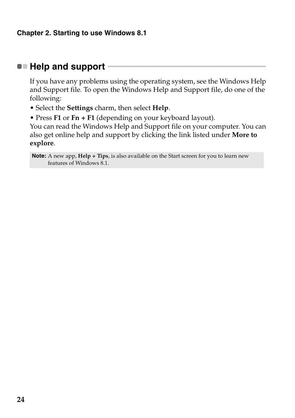 Help and support | Lenovo Yoga 2 13 Notebook Lenovo User Manual | Page 28 / 38