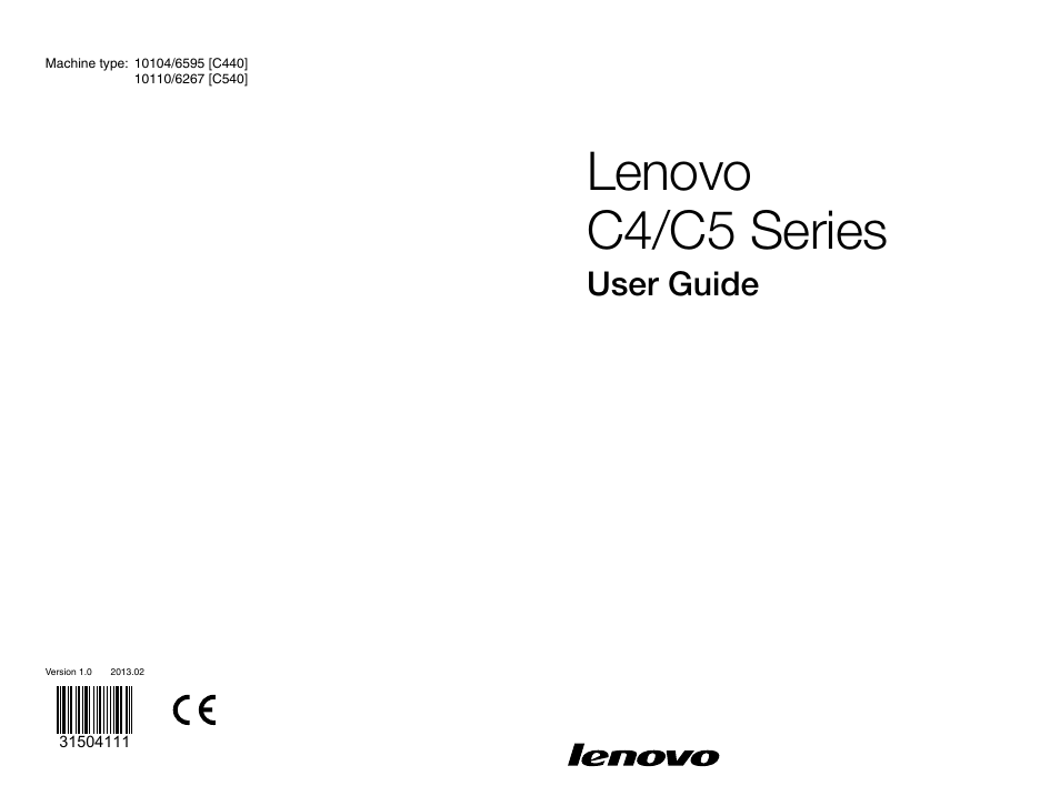 Lenovo C540 Touch All-in-One User Manual | 61 pages