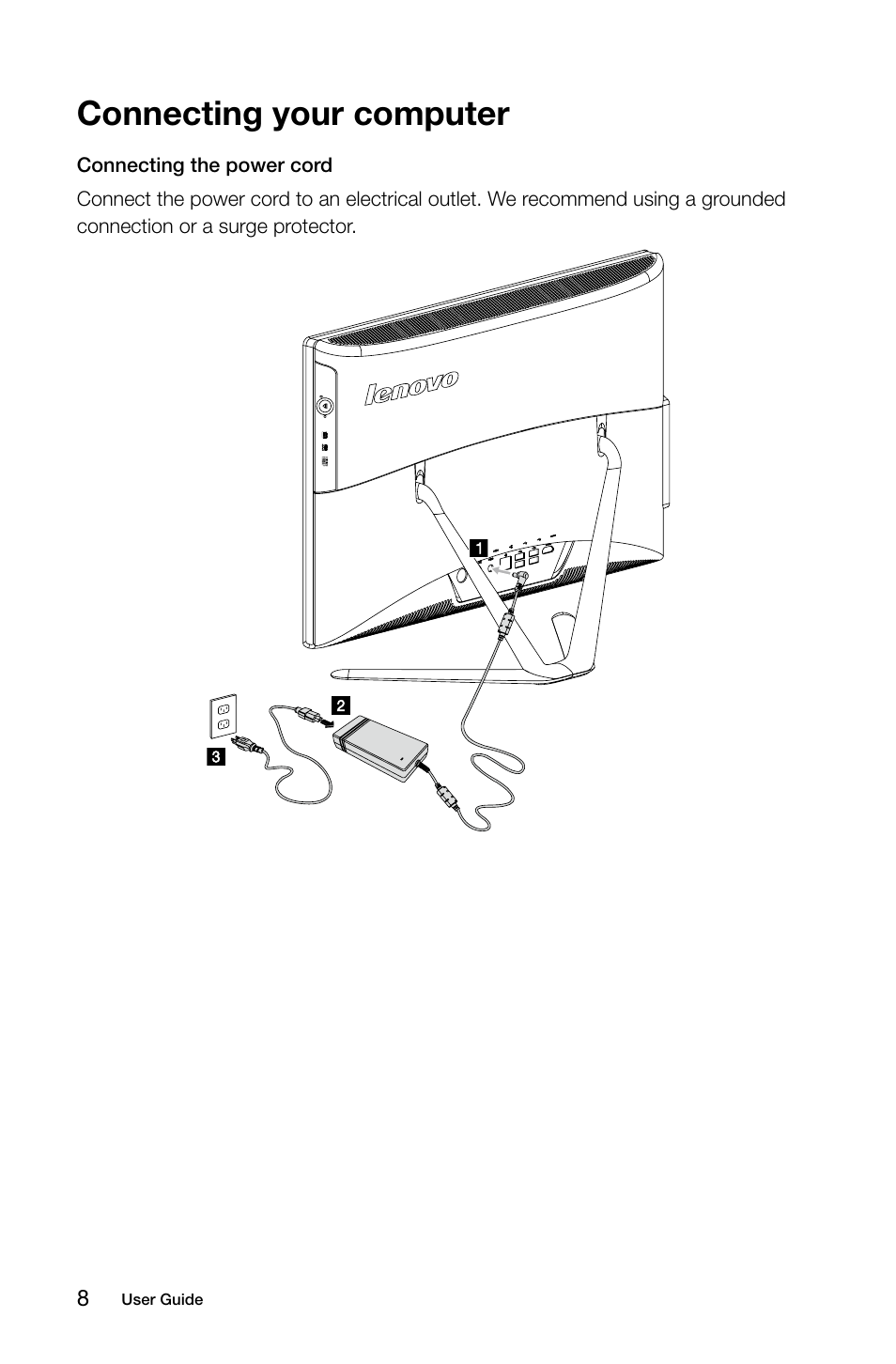 Connecting your computer | Lenovo C540 Touch All-in-One User Manual | Page 13 / 61