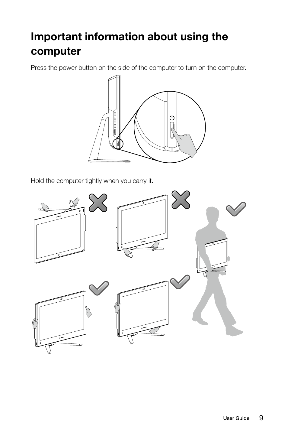 Important information about using the computer | Lenovo C540 Touch All-in-One User Manual | Page 14 / 61
