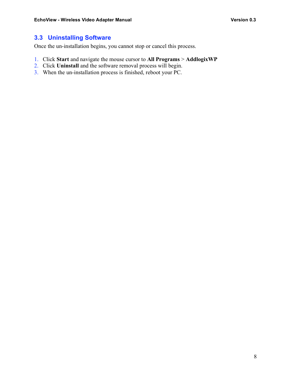 Addlogix EchoView - Wireless Video Adapter User Manual | Page 8 / 13