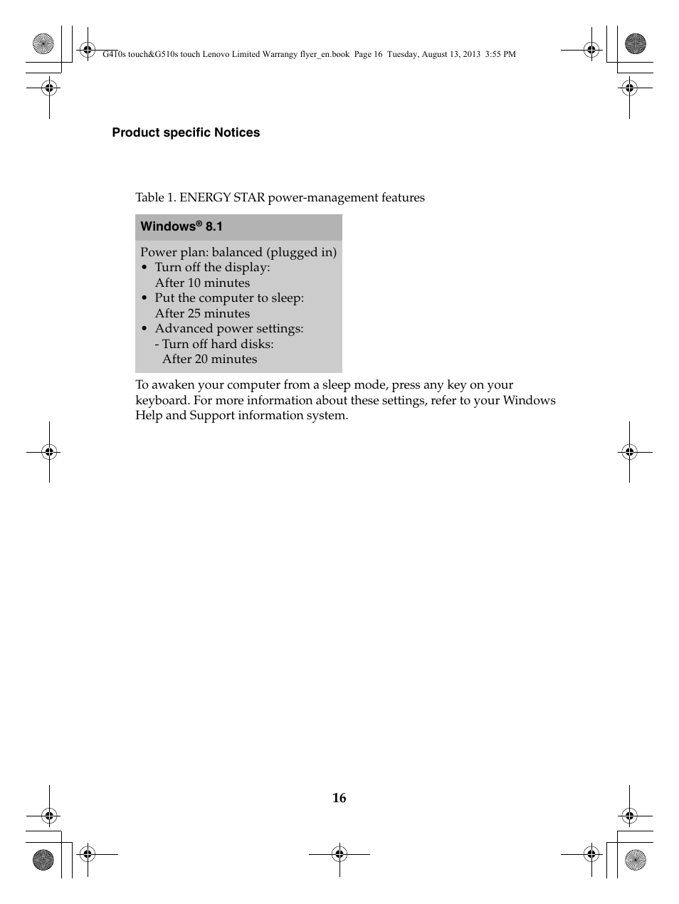 Lenovo G510s Touch Notebook User Manual | Page 16 / 24