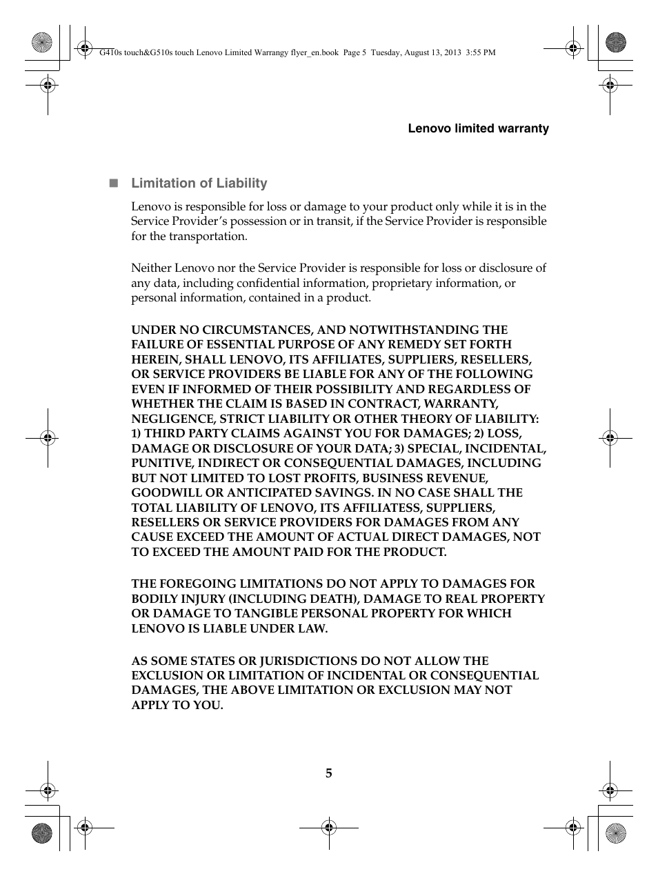 Lenovo G510s Touch Notebook User Manual | Page 5 / 24