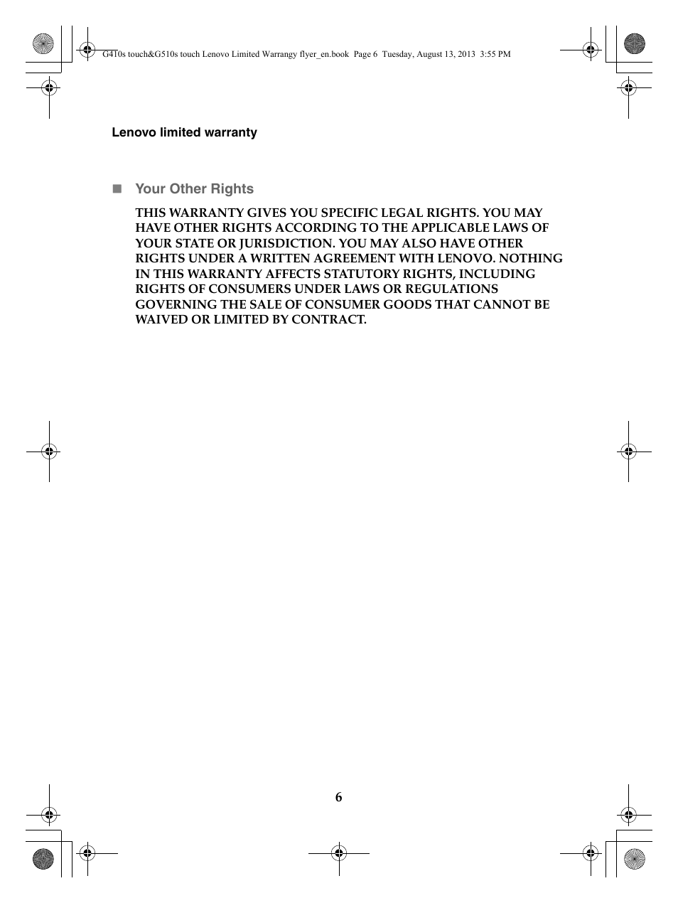 Lenovo G510s Touch Notebook User Manual | Page 6 / 24