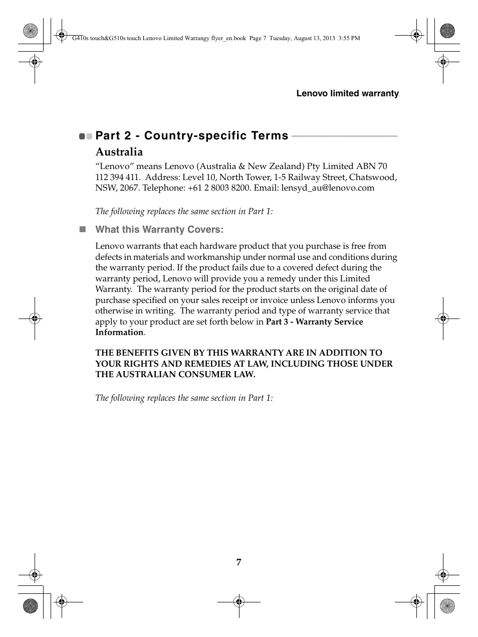 Lenovo G510s Touch Notebook User Manual | Page 7 / 24