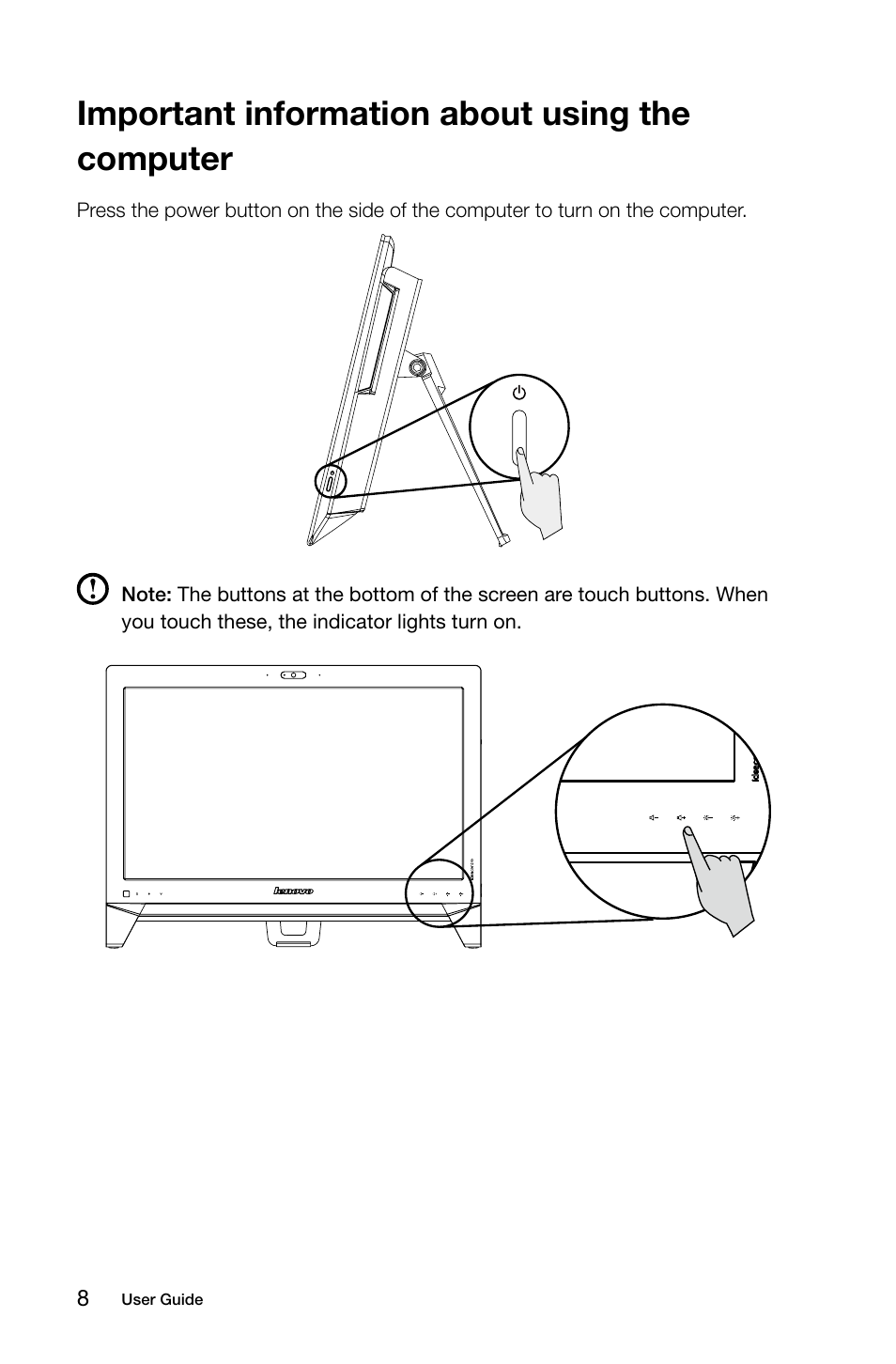 Important information about using the computer | Lenovo IdeaCentre B350 All-in-One User Manual | Page 13 / 63