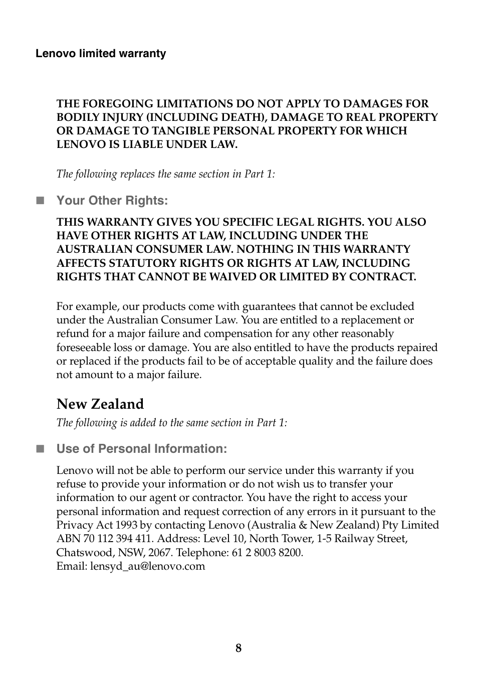 New zealand | Lenovo M50-70 Notebook User Manual | Page 8 / 20