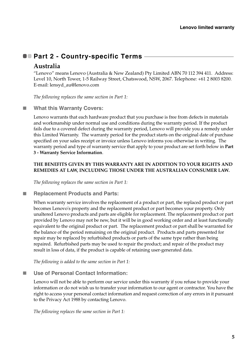 Lenovo IdeaPad Y410p Notebook User Manual | Page 5 / 18