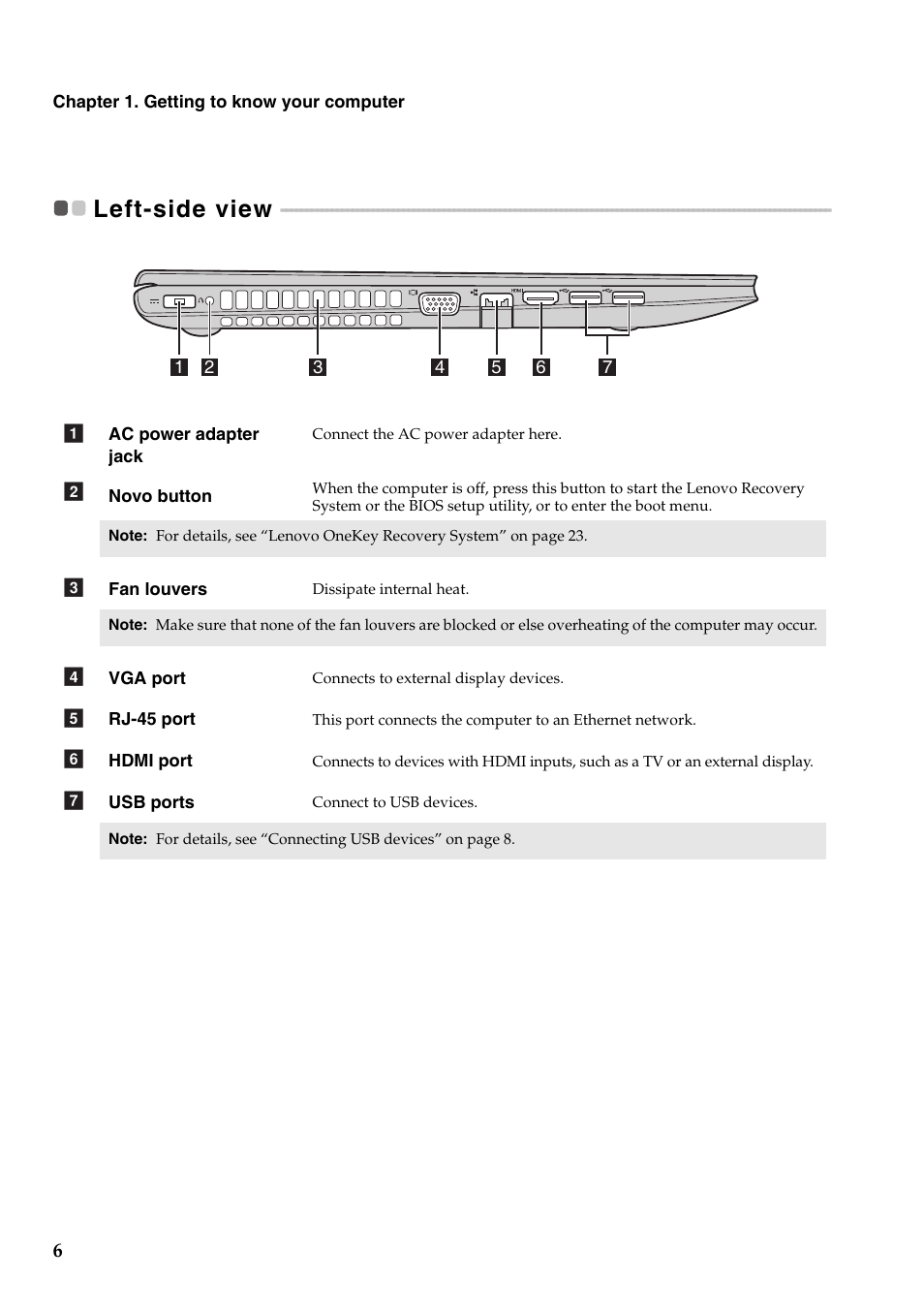 Left-side view | Lenovo IdeaPad Z510 Notebook User Manual | Page 10 / 35