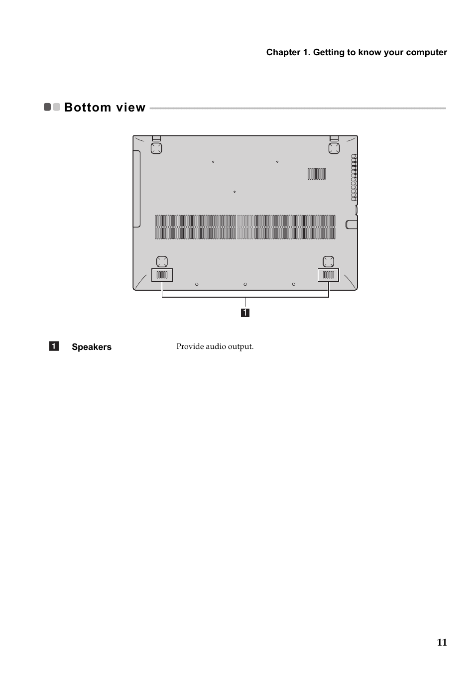 Bottom view | Lenovo IdeaPad Z510 Notebook User Manual | Page 15 / 35