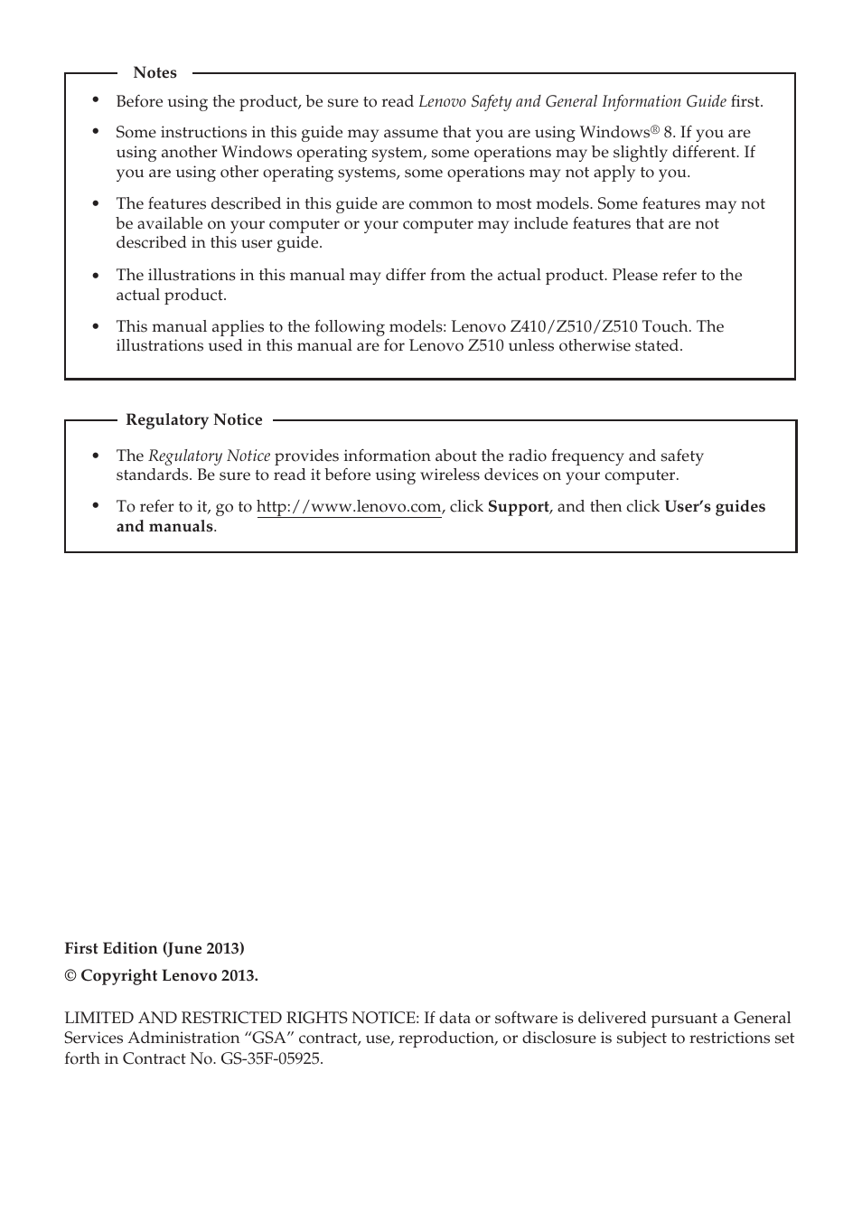 Lenovo IdeaPad Z510 Notebook User Manual | Page 2 / 35
