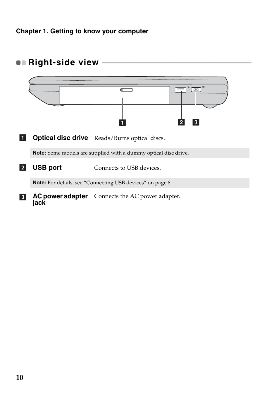 Right-side view | Lenovo G405 Notebook User Manual | Page 14 / 46