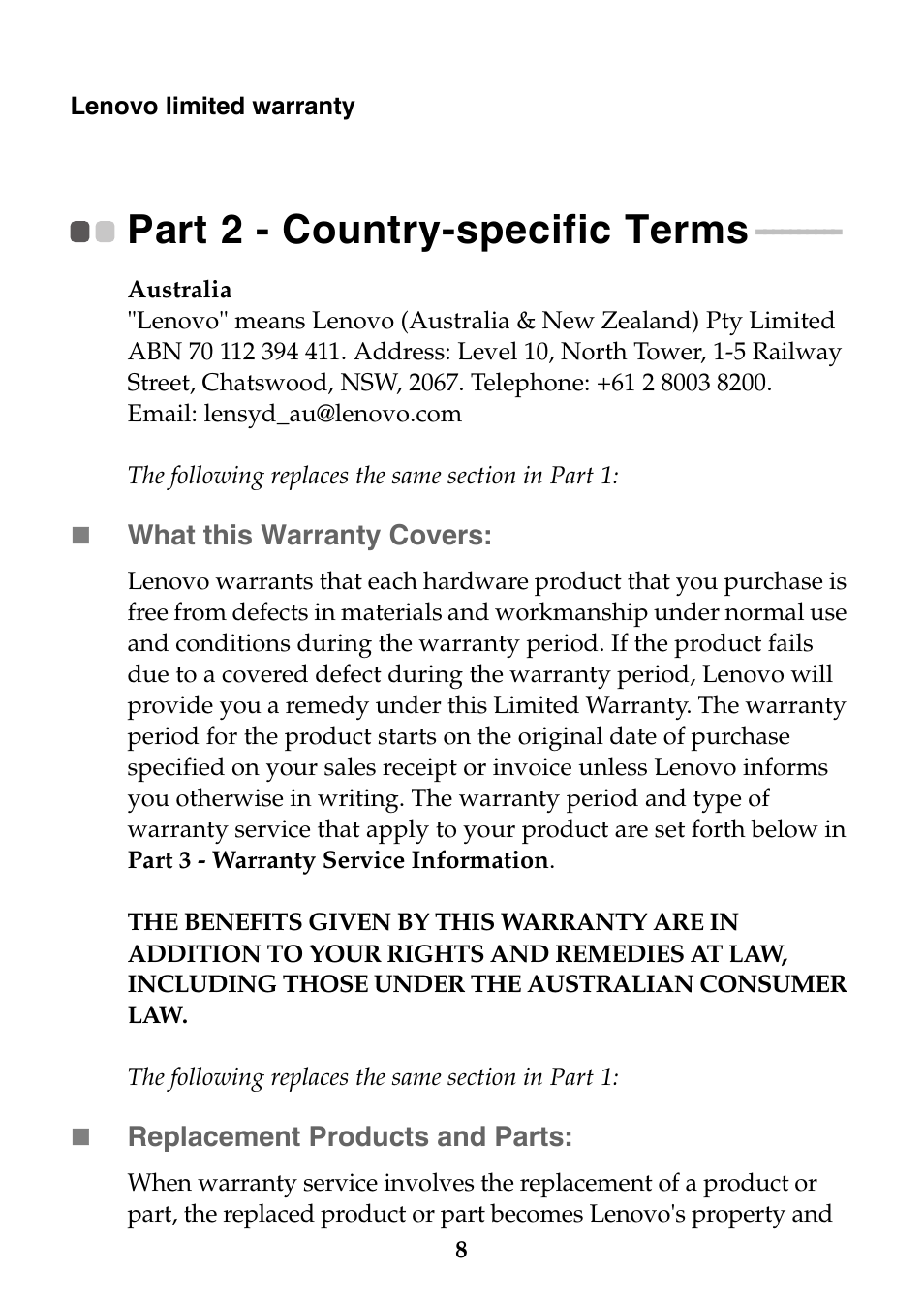 Part 2 - country-specific terms | Lenovo Miix 2 11 Tablet Lenovo User Manual | Page 8 / 27