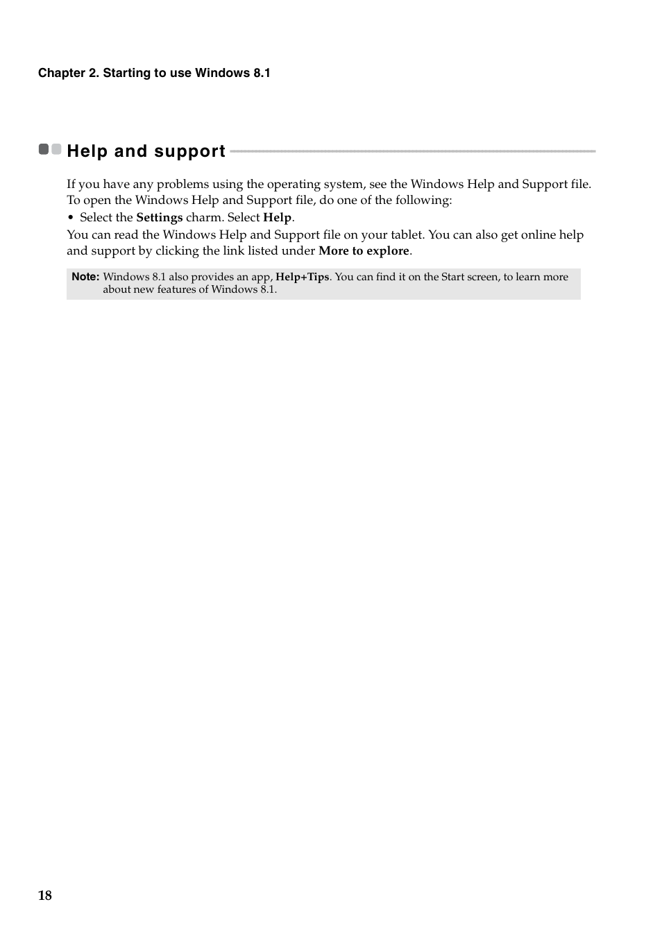 Help and support | Lenovo Miix 2 8 Tablet Lenovo User Manual | Page 22 / 30