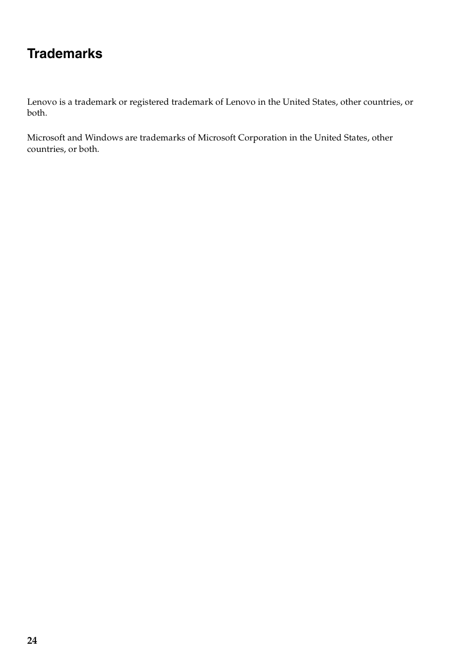 Trademarks | Lenovo Miix 2 8 Tablet Lenovo User Manual | Page 28 / 30