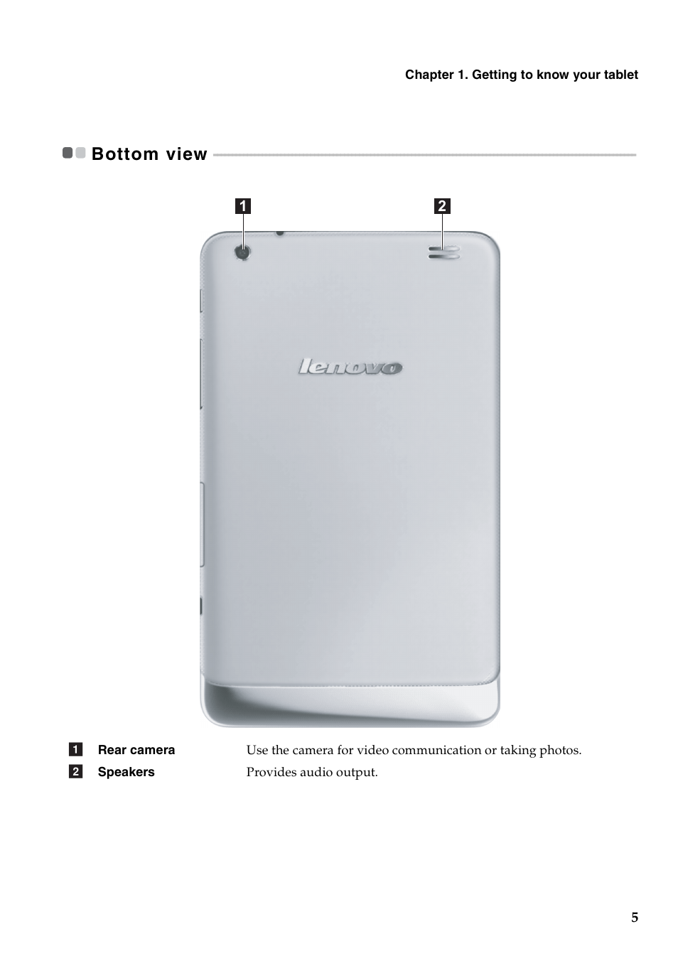 Bottom view | Lenovo Miix 2 8 Tablet Lenovo User Manual | Page 9 / 30