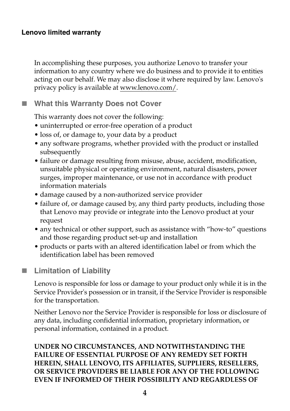 Lenovo G40 30 Notebook Lenovo User Manual | Page 4 / 23