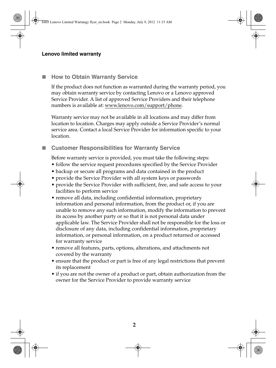 Lenovo IdeaPad S405 Notebook User Manual | Page 2 / 20