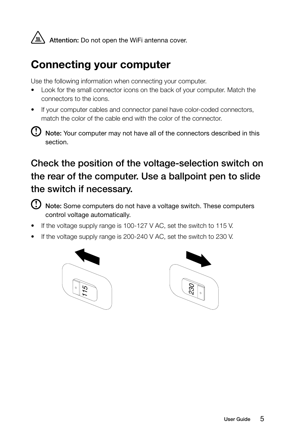 Connecting your computer | Lenovo H505s Desktop User Manual | Page 10 / 53