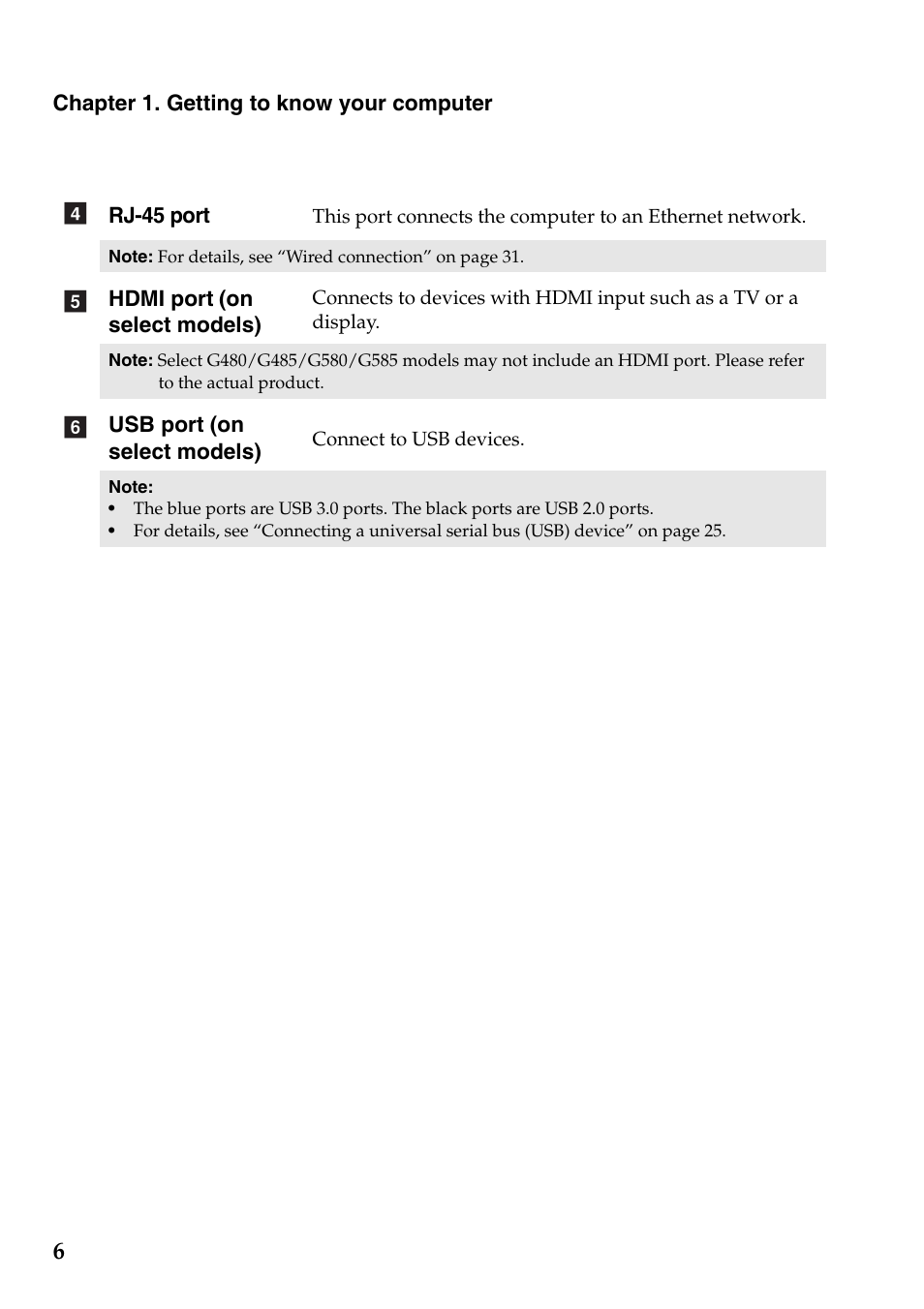 Lenovo G485 Notebook User Manual | Page 10 / 64