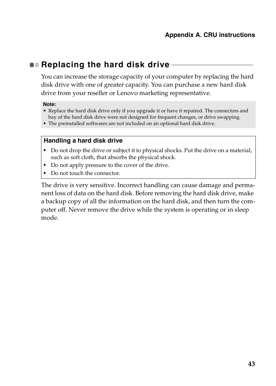 Replacing the hard disk drive | Lenovo G485 Notebook User Manual | Page 47 / 64