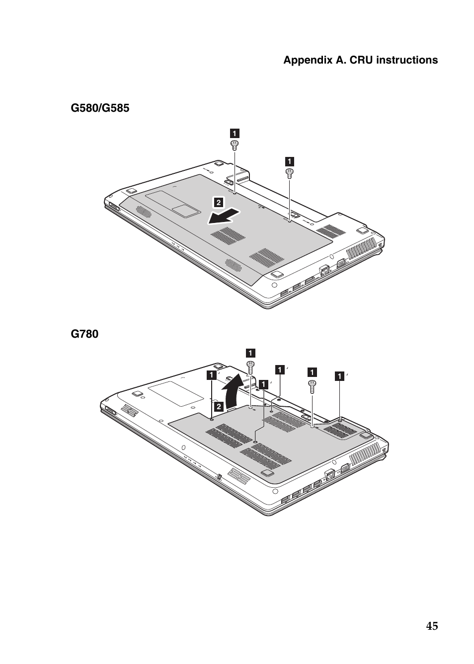 Appendix a. cru instructions | Lenovo G485 Notebook User Manual | Page 49 / 64