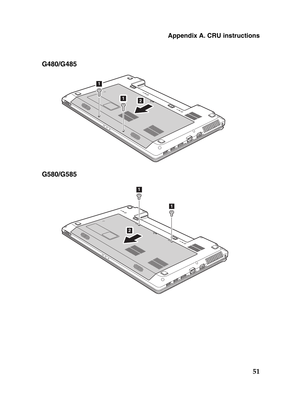 Appendix a. cru instructions | Lenovo G485 Notebook User Manual | Page 55 / 64