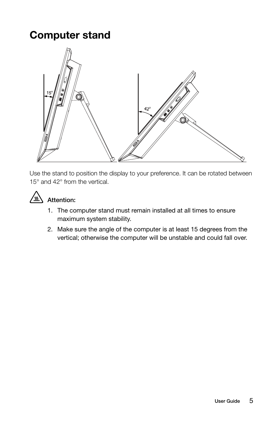 Computer stand | Lenovo IdeaCentre B550 All-in-One User Manual | Page 10 / 63