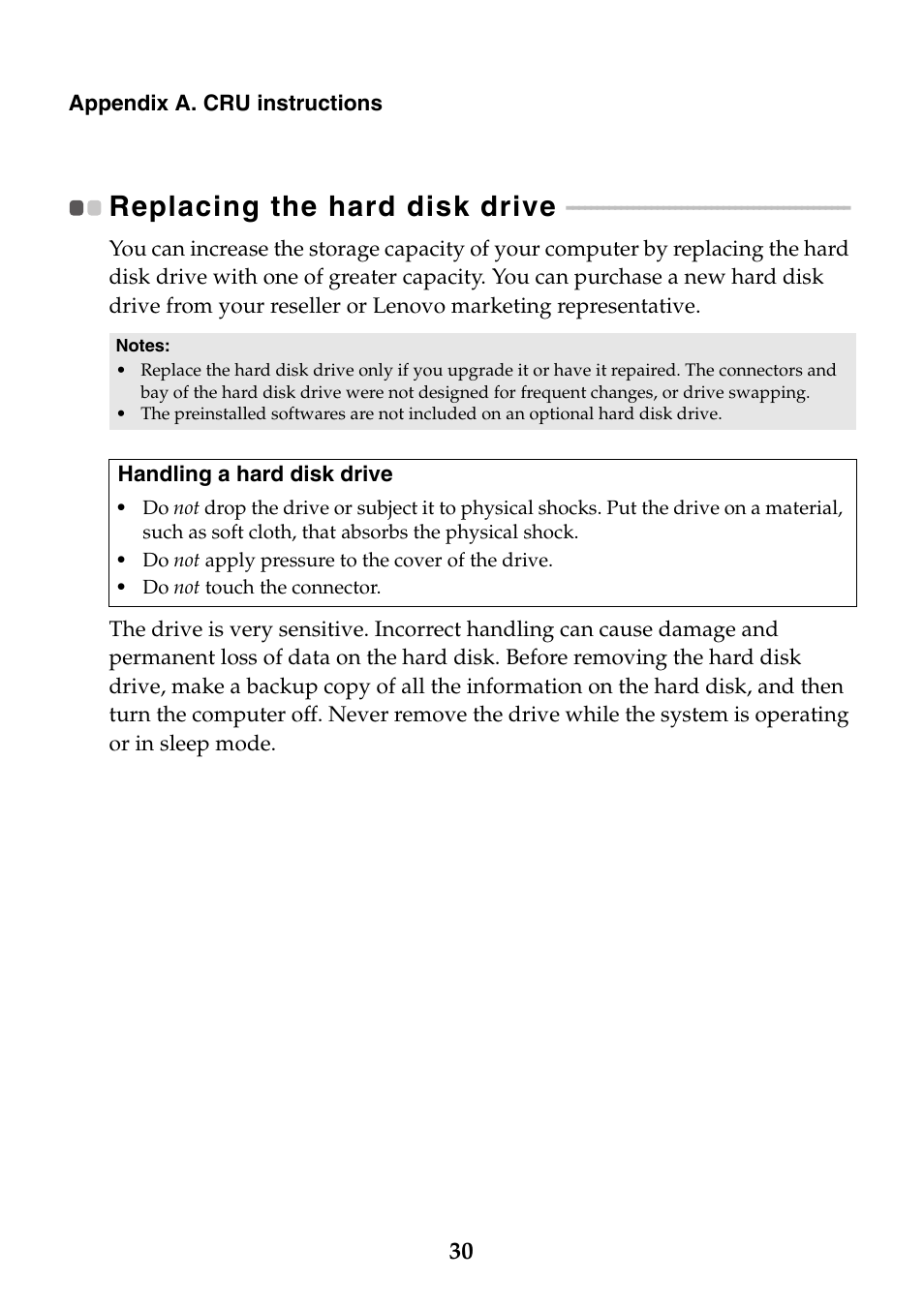 Replacing the hard disk drive | Lenovo Z40-75 User Manual | Page 36 / 51