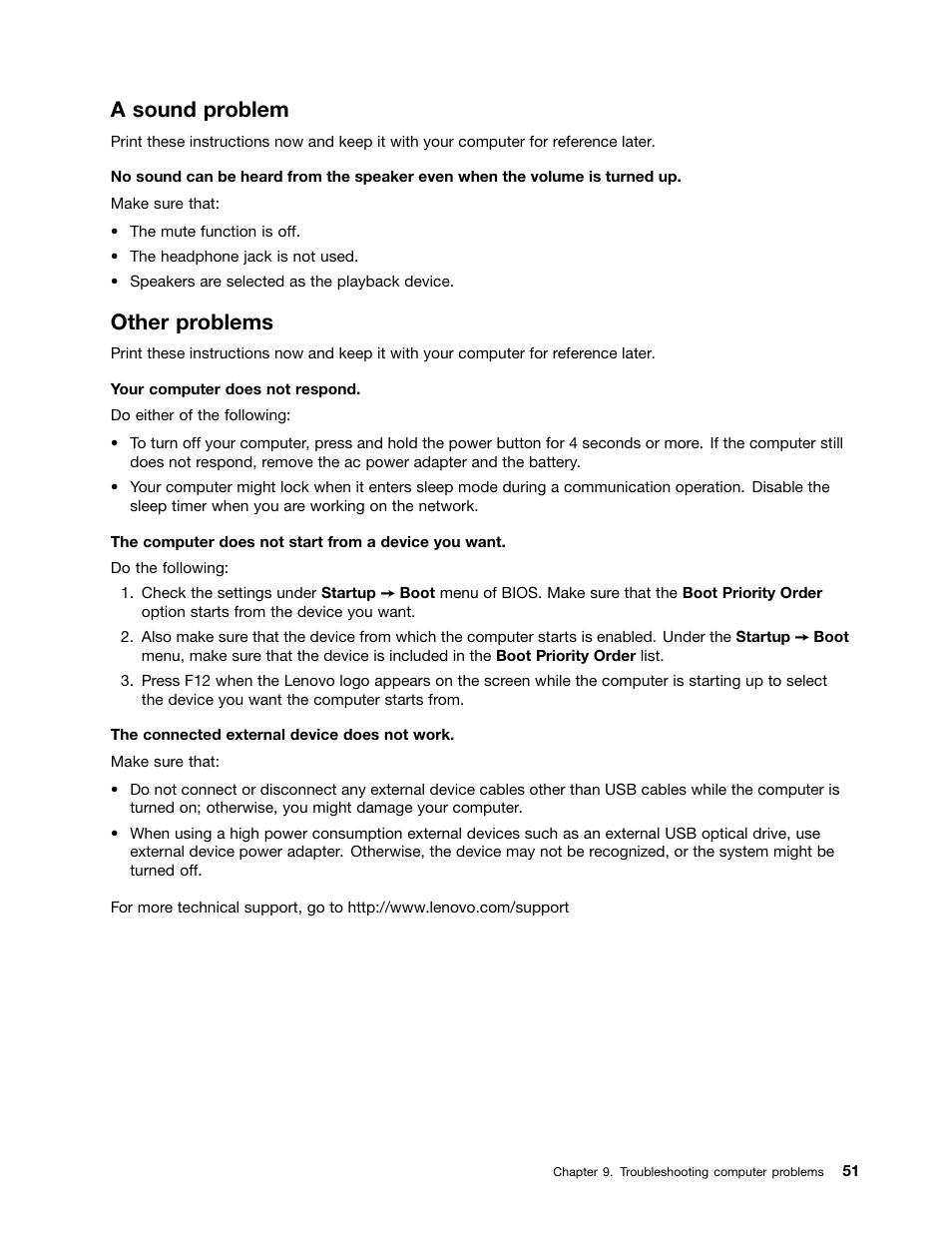 A sound problem, Other problems | Lenovo B590 Notebook User Manual | Page 65 / 84