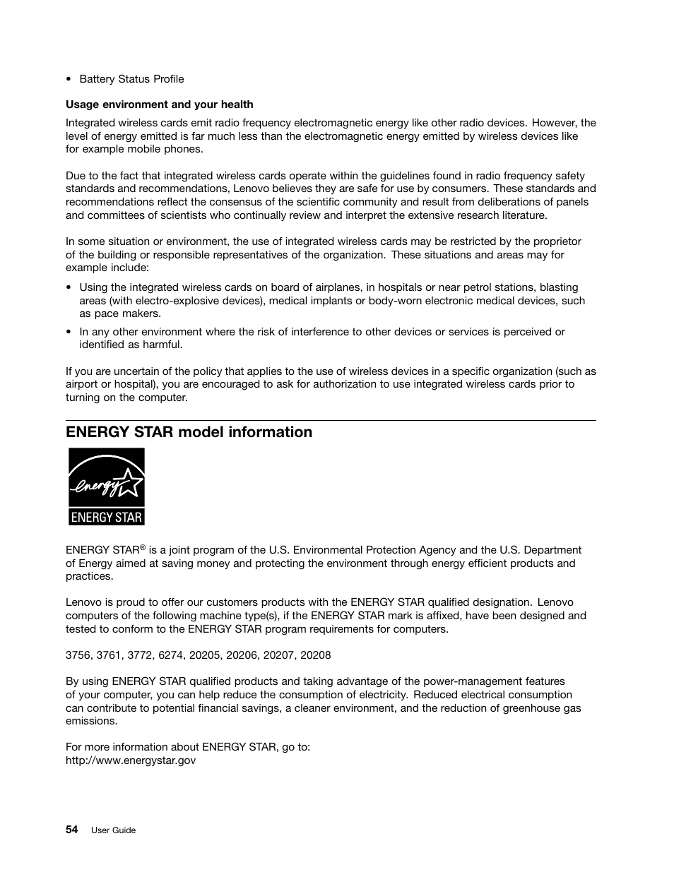 Energy star model information | Lenovo B590 Notebook User Manual | Page 68 / 84