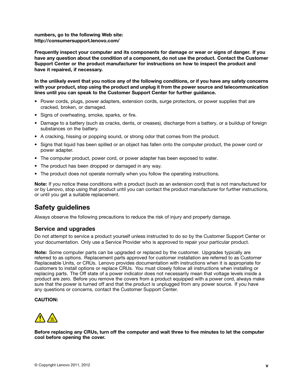 Safety guidelines | Lenovo B570e Notebook User Manual | Page 7 / 60