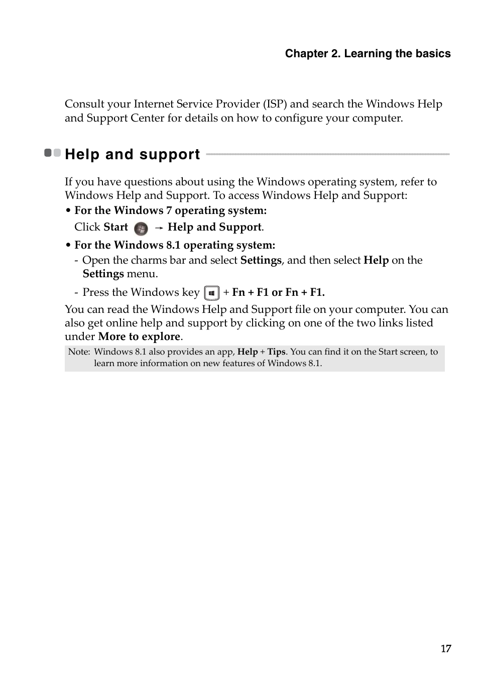 Help and support | Lenovo B50-45 Notebook User Manual | Page 23 / 52