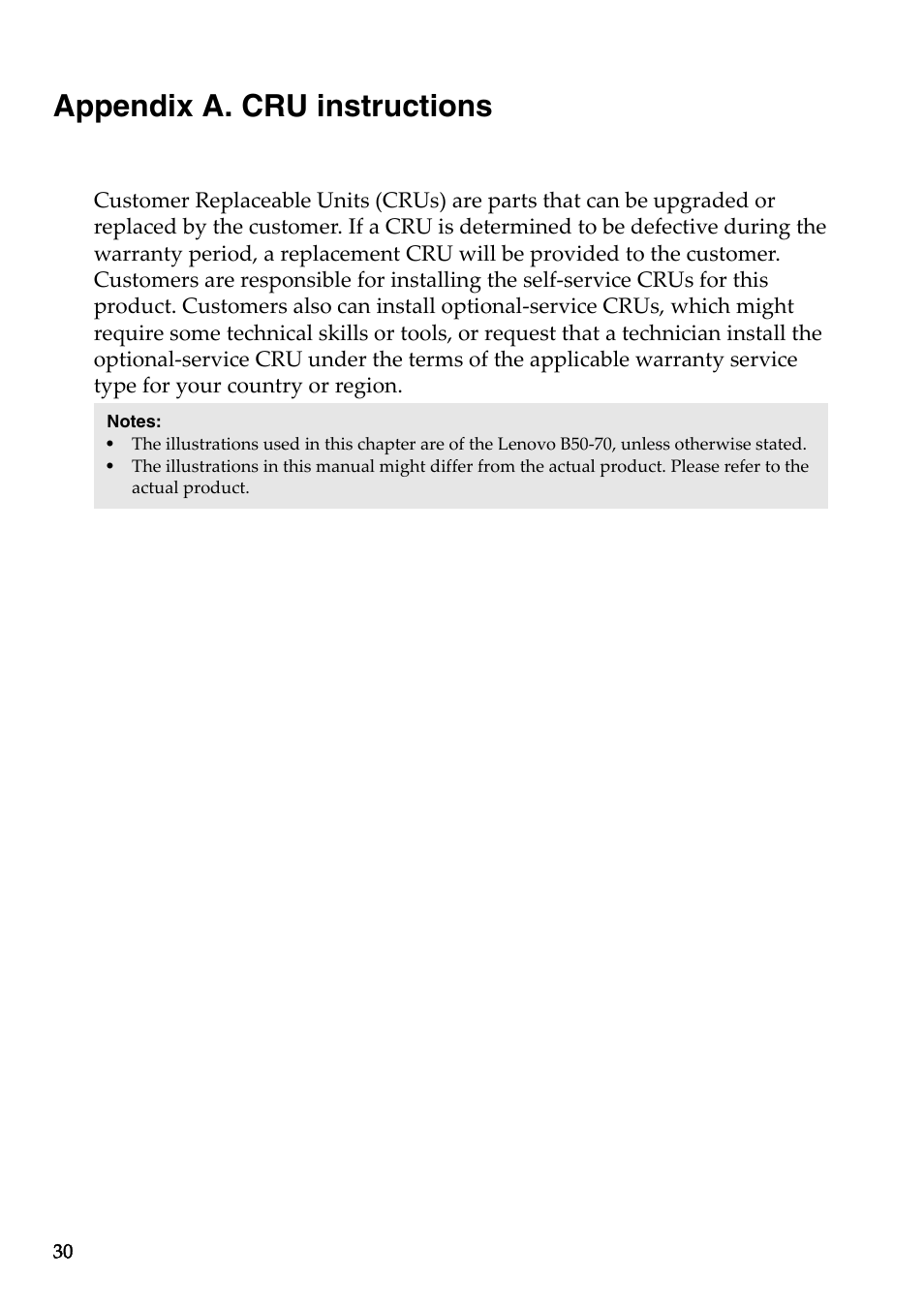 Appendix a. cru instructions | Lenovo B50-45 Notebook User Manual | Page 36 / 52