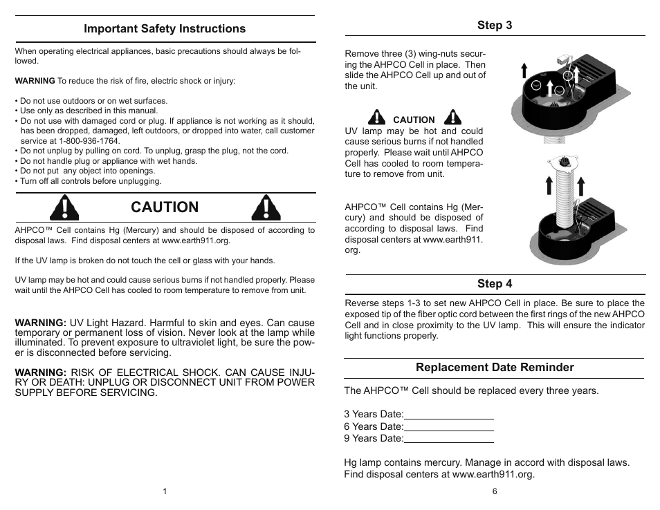 Caution | Air Oasis Induct 9 User Manual | Page 2 / 6