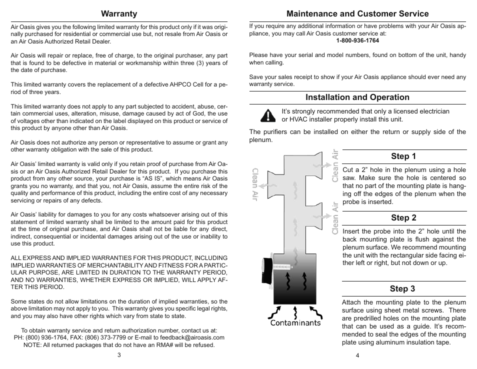 Air Oasis Induct 9 User Manual | Page 6 / 6