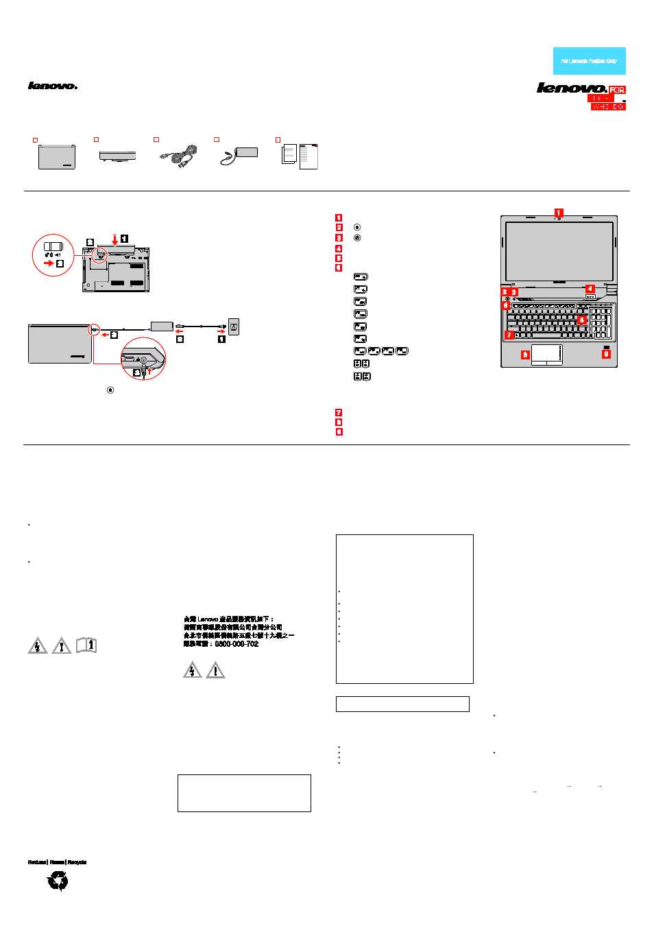 Lenovo B480 Notebook User Manual | 2 pages