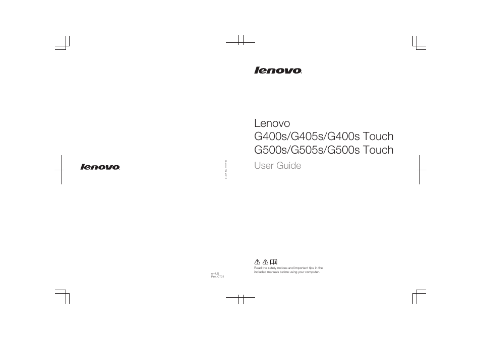 User guide | Lenovo G500s Touch Notebook User Manual | Page 50 / 50