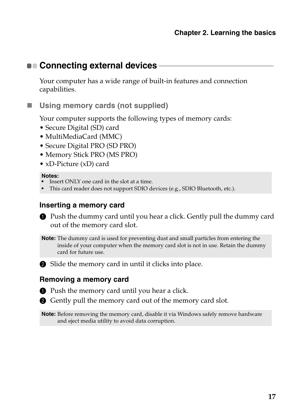 Connecting external devices | Lenovo G560e Notebook User Manual | Page 21 / 51