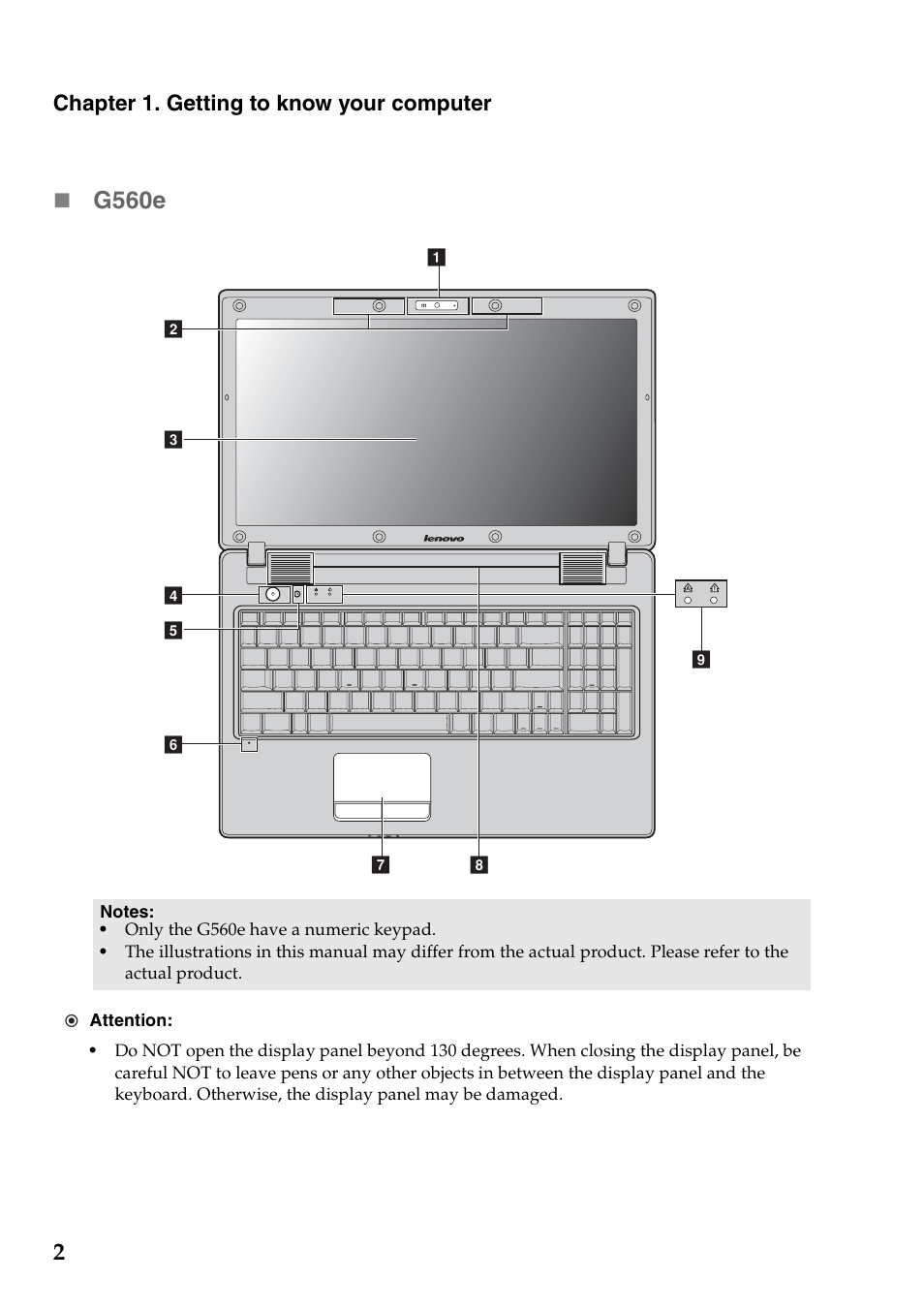 G560e | Lenovo G560e Notebook User Manual | Page 6 / 51