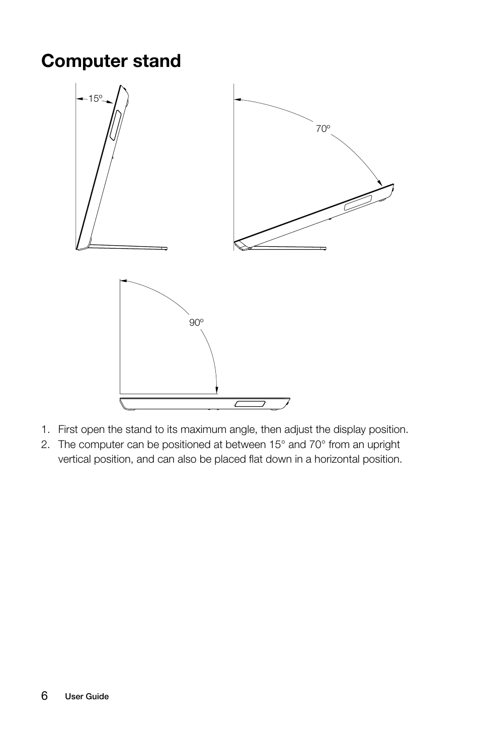 Computer stand | Lenovo Flex 20 All-in-One IdeaCentre User Manual | Page 11 / 49