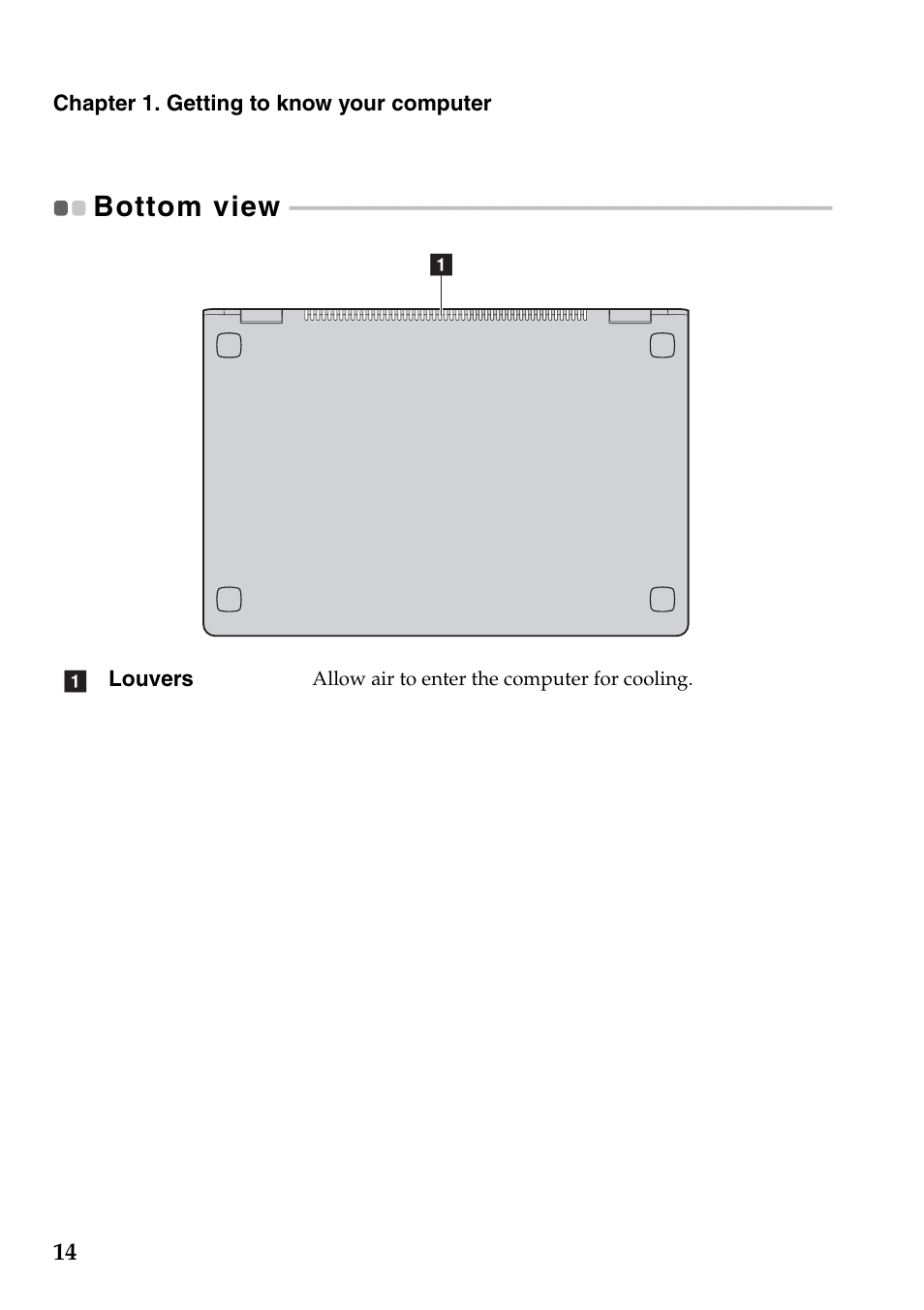 Bottom view | Lenovo Yoga 13 Notebook IdeaPad User Manual | Page 18 / 40