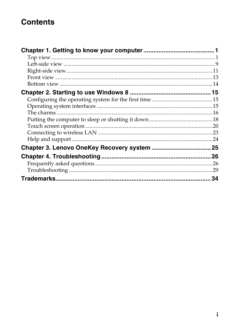 Lenovo Yoga 13 Notebook IdeaPad User Manual | Page 3 / 40
