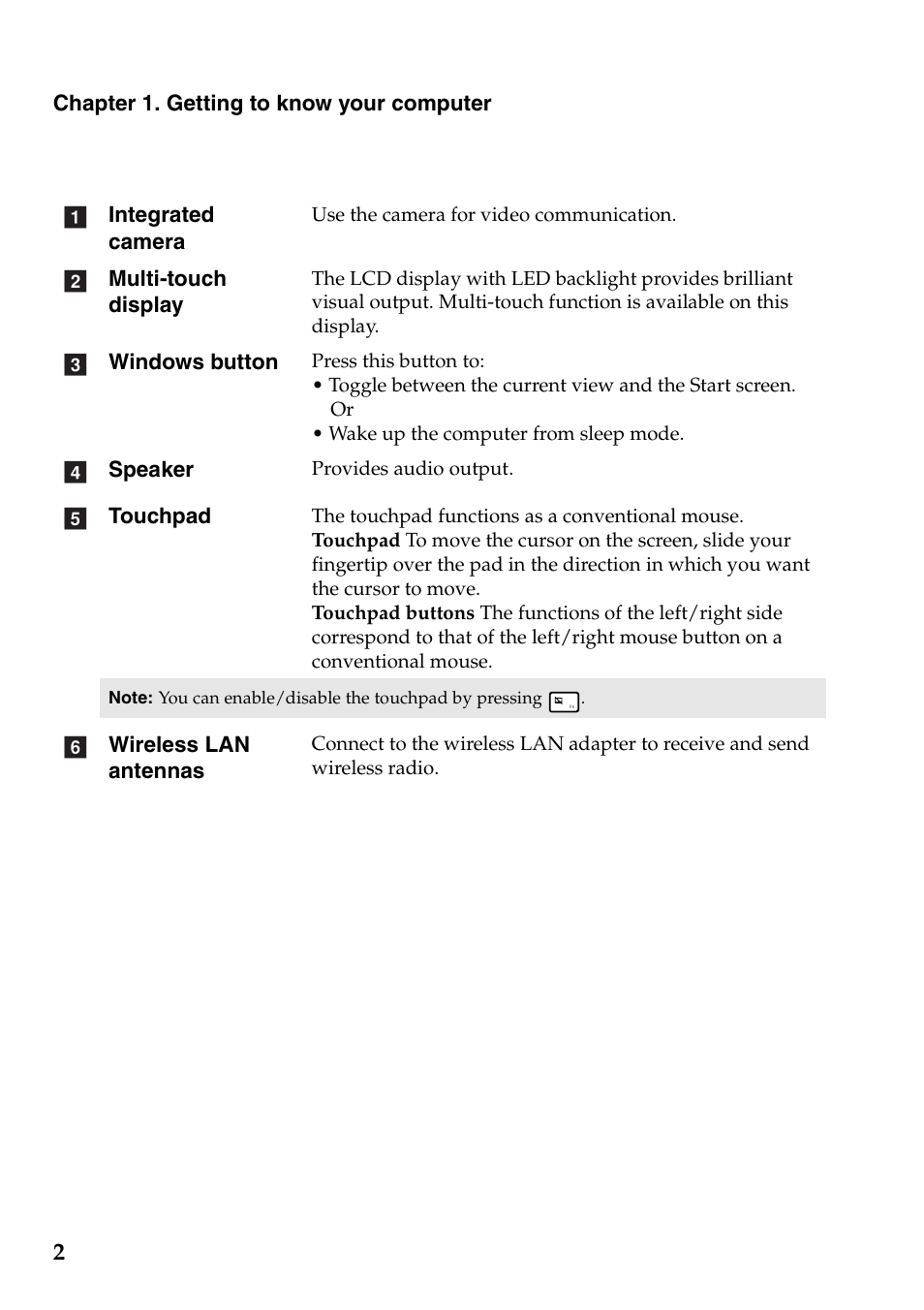 Lenovo Yoga 13 Notebook IdeaPad User Manual | Page 6 / 40