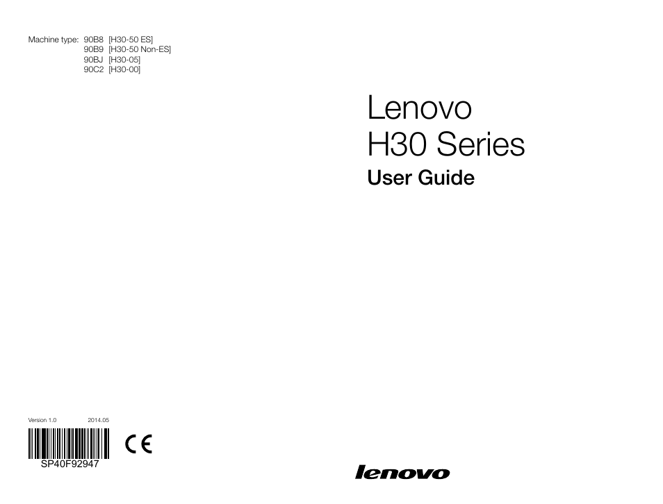 Lenovo H30-00 Desktop User Manual | 61 pages