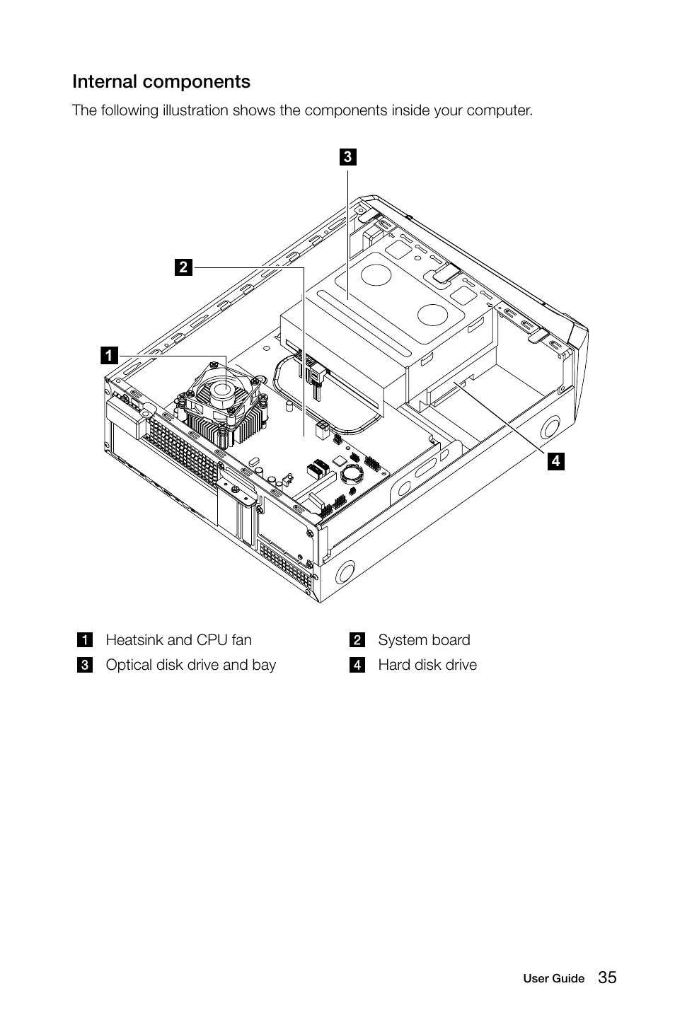 Internal components | Lenovo H30-00 Desktop User Manual | Page 40 / 61